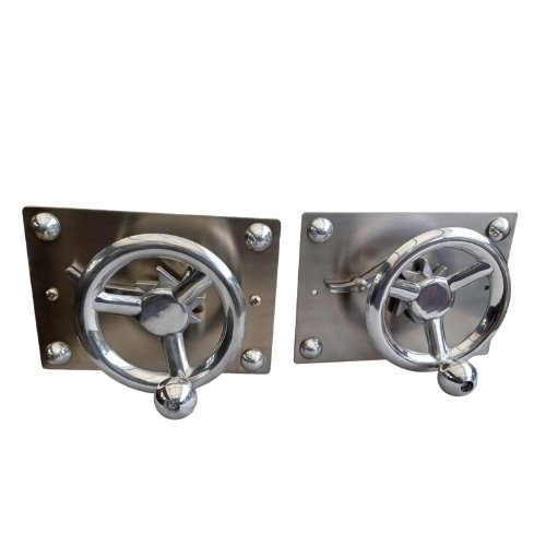 Elevador de Parrilla con Volante de Acero Inoxidable - Herrería Oktubre